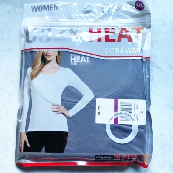 32 Degrees Heat Womens Long Sleeve Scoop Neck Top Gray XXL - Picture 1 of 4